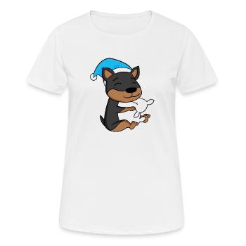 Sleeping Fatigue Dog Pillow Sleepyhead - Women's Breathable T-Shirt - white - Front - AI Model Female 172 dark (172cm)