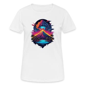 Vulkan Ausbruch - Frauen T-Shirt atmungsaktiv - Weiß - Vorne - AI Model Female 172 dark (172cm)