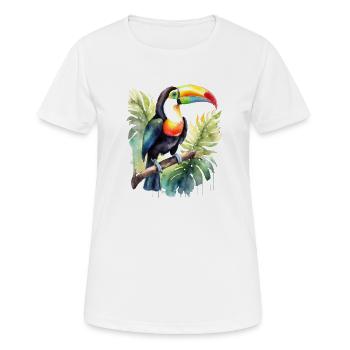 Tukan Aquarell - Frauen T-Shirt atmungsaktiv - Weiß - Vorne - AI Model Female 172 dark (172cm)