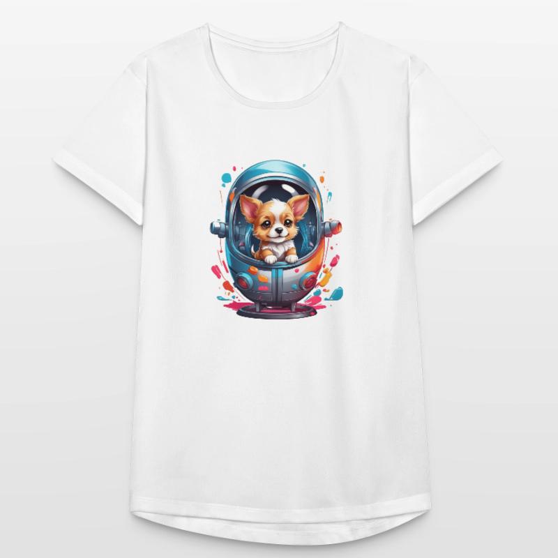 Chiot de l’espace en combinaison spatiale T-shirt respirant Femme