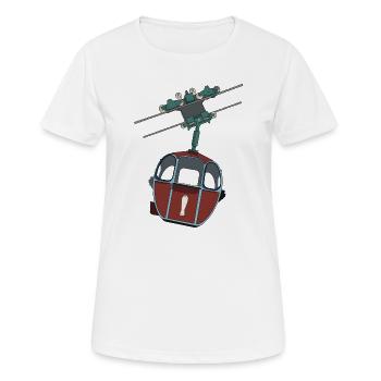 Seilbahn Gondel - Rot Weißbier - Frauen T-Shirt atmungsaktiv - Weiß - Vorne - AI Model Female 172 dark (172cm)