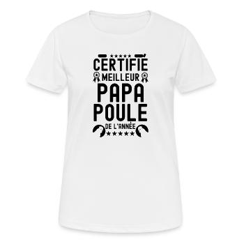 Meilleur papa poule de l année - T-shirt respirant Femme - blanc - Devant - AI Model Female 172 dark (172cm)