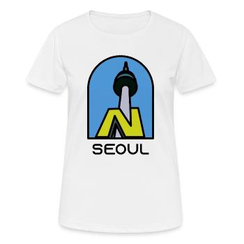SEOUL - N Seoul Tower - T-shirt respirant Femme - blanc - Devant - AI Model Female 172 dark (172cm)