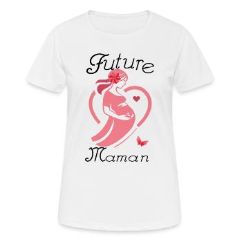 Future maman - T-shirt respirant Femme - blanc - Devant - AI Model Female 172 dark (172cm)