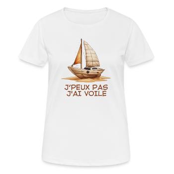 bateau à voile, voilier, club de voile - T-shirt respirant Femme - blanc - Devant - AI Model Female 172 dark (172cm)