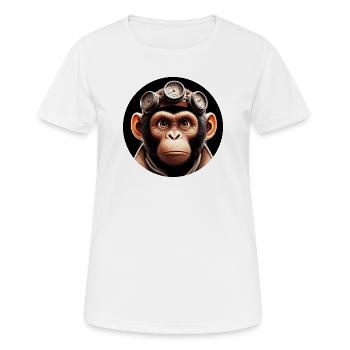 Affe Zeitreisender Zeitreise - Frauen T-Shirt atmungsaktiv - Weiß - Vorne - AI Model Female 172 dark (172cm)