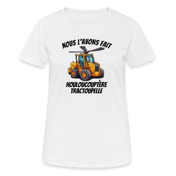 chantier, travaux, chef de chantier - T-shirt respirant Femme - blanc - Devant - AI Model Female 172 dark (172cm)