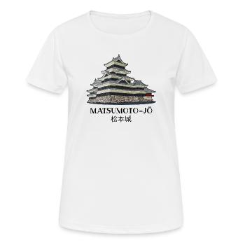 Matsumoto-jo Castle, Nagano, Japan Hand Drawing - Women's Breathable T-Shirt - white - Front - AI Model Female 172 dark (172cm)
