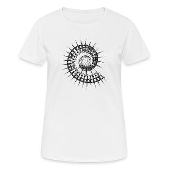 Escargot en forme de coquille en noir et blanc - T-shirt respirant Femme - blanc - Devant - AI Model Female 172 dark (172cm)