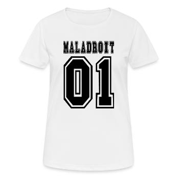 Maladroit numéro 1 - T-shirt respirant Femme - blanc - Devant - AI Model Female 172 dark (172cm)