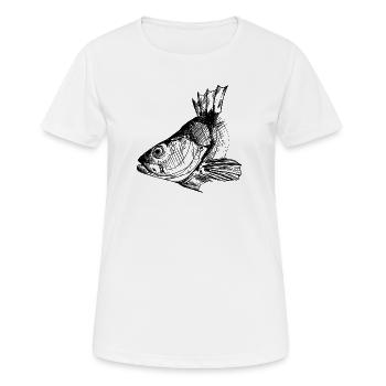 Perche - Pêche à la perche - Poisson préféré - T-shirt respirant Femme - blanc - Devant - AI Model Female 172 dark (172cm)