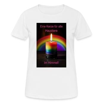 A candle for all pets in heaven - Women's Breathable T-Shirt - white - Front - AI Model Female 172 dark (172cm)