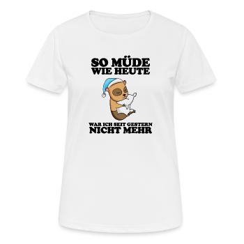 Ausschlafen Müde Spruch lustig Schlafen - Frauen T-Shirt atmungsaktiv - Weiß - Vorne - AI Model Female 172 dark (172cm)