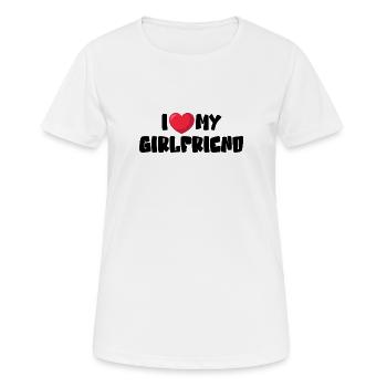 J’aime ma copine - T-shirt respirant Femme - blanc - Devant - AI Model Female 172 dark (172cm)