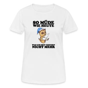 Ausschlafen Müde Spruch lustig Schlafen - Frauen T-Shirt atmungsaktiv - Weiß - Vorne - AI Model Female 172 dark (172cm)