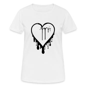 Geschmolzenes Graffiti Herz - Frauen T-Shirt atmungsaktiv - Weiß - Vorne - AI Model Female 172 dark (172cm)