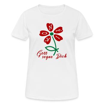 Gott segne dich, Konfirmation - Frauen T-Shirt atmungsaktiv - Weiß - Vorne - AI Model Female 172 dark (172cm)