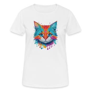 Chat mignon - T-shirt respirant Femme - blanc - Devant - AI Model Female 172 dark (172cm)