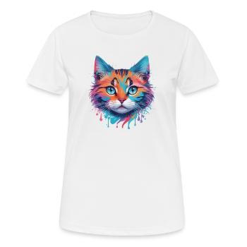 Chat mignon - T-shirt respirant Femme - blanc - Devant - AI Model Female 172 dark (172cm)