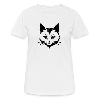 Logo de chat - T-shirt respirant Femme - blanc - Devant - AI Model Female 172 dark (172cm)