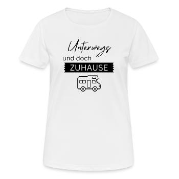 Unterwegs und doch zu Hause - Frauen T-Shirt atmungsaktiv - Weiß - Vorne - AI Model Female 172 dark (172cm)