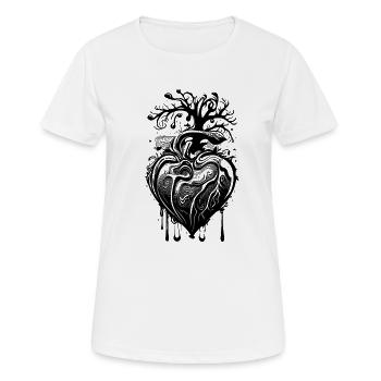 Herz mit Wurzeln und Ästen - Frauen T-Shirt atmungsaktiv - Weiß - Vorne - AI Model Female 172 dark (172cm)