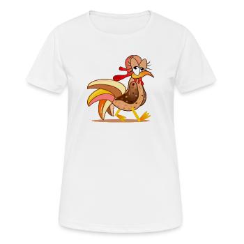 POULAILLER POULETS BANDE DESSINÉE - T-shirt respirant Femme - blanc - Devant - AI Model Female 172 dark (172cm)