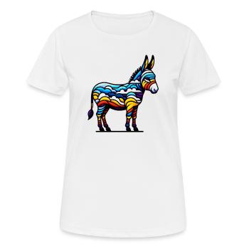 Âne, Tétine, Mule - T-shirt respirant Femme - blanc - Devant - AI Model Female 172 dark (172cm)