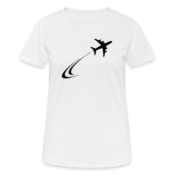 L’avion s’envole - T-shirt respirant Femme - blanc - Devant - AI Model Female 172 dark (172cm)