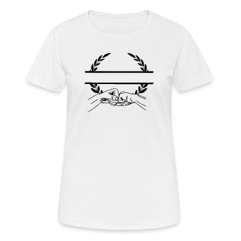 Geste de la main pour travailler ensemble - T-shirt respirant Femme - blanc - Devant - AI Model Female 172 dark (172cm)