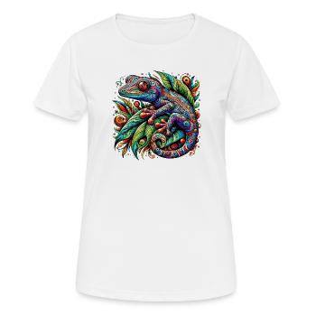 Gecko - T-shirt respirant Femme - blanc - Devant - AI Model Female 172 dark (172cm)