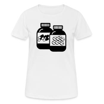 Pots de gélules et de pilules pour la pharmacie - T-shirt respirant Femme - blanc - Devant - AI Model Female 172 dark (172cm)