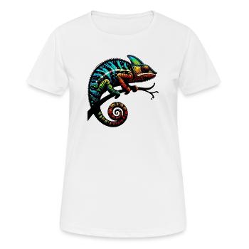 Caméléon - T-shirt respirant Femme - blanc - Devant - AI Model Female 172 dark (172cm)