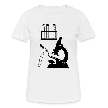 Recherche en laboratoire de microscope - T-shirt respirant Femme - blanc - Devant - AI Model Female 172 dark (172cm)