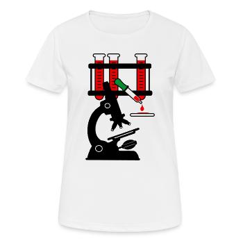 Blutspende microschoop - Frauen T-Shirt atmungsaktiv - Weiß - Vorne - AI Model Female 172 dark (172cm)