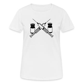 Zwei Spritzen, zwei Gläser - Frauen T-Shirt atmungsaktiv - Weiß - Vorne - AI Model Female 172 dark (172cm)
