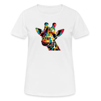 Girafe Pop Art - T-shirt respirant Femme - blanc - Devant - AI Model Female 172 dark (172cm)