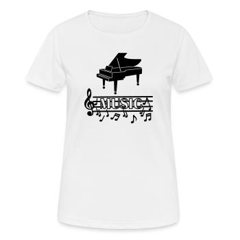 Piano music logo - Women's Breathable T-Shirt - white - Front - AI Model Female 172 dark (172cm)