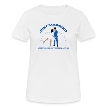 just married | Hochzeit - Frauen T-Shirt atmungsaktiv - Weiß - Vorne - AI Model Female 172 dark (172cm)