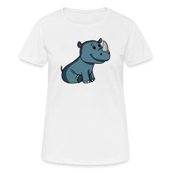 Rhino Nashorn - Frauen T-Shirt atmungsaktiv - Weiß - Vorne - AI Model Female 172 dark (172cm)