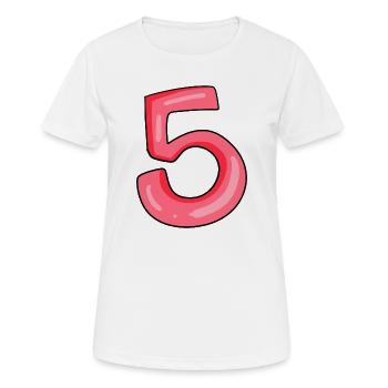Number 5 Number - Women's Breathable T-Shirt - white - Front - AI Model Female 172 dark (172cm)