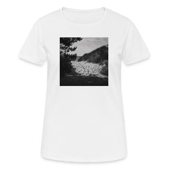 Accès à la plage West Beach Prerow Mer Baltique Darß Poster - T-shirt respirant Femme - blanc - Devant - AI Model Female 172 dark (172cm)