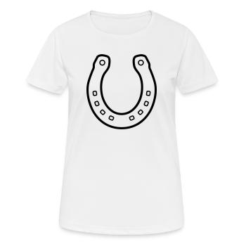 Fer à cheval cheval contour symbole de bonne chance - T-shirt respirant Femme - blanc - Devant - AI Model Female 172 dark (172cm)