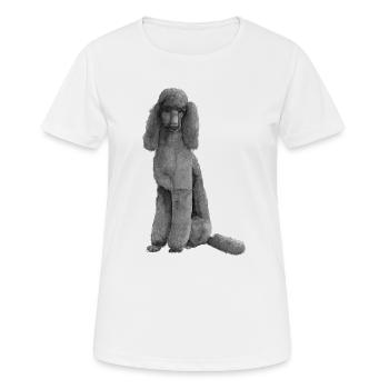 Pudel Pudel Groß Schwarz King Standard - Frauen T-Shirt atmungsaktiv - Weiß - Vorne - AI Model Female 172 dark (172cm)