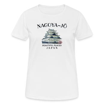 Nagoya Castle, Beautiful Places in Japan Drawing - Women's Breathable T-Shirt - white - Front - AI Model Female 172 dark (172cm)