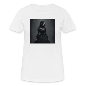 Gothic Viktorianisches Schwarzkleid - Frauen T-Shirt atmungsaktiv - Weiß - Vorne - AI Model Female 172 dark (172cm)