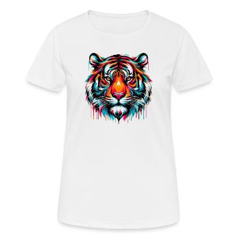 Tiger - Frauen T-Shirt atmungsaktiv - Weiß - Vorne - AI Model Female 172 dark (172cm)