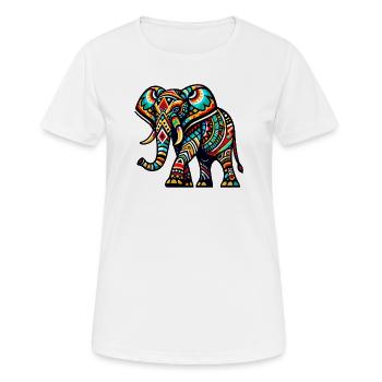 Éléphant - T-shirt respirant Femme - blanc - Devant - AI Model Female 172 dark (172cm)