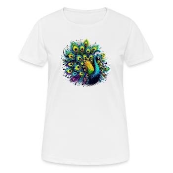 Pfau - Frauen T-Shirt atmungsaktiv - Weiß - Vorne - AI Model Female 172 dark (172cm)