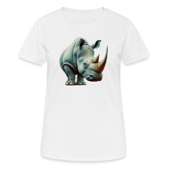 Rhinoceros - Women's Breathable T-Shirt - white - Front - AI Model Female 172 dark (172cm)